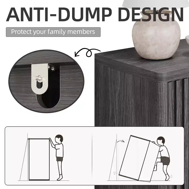 Meuble à chaussures Acekool 31,6 pouces avec porte nervurée, banc de rangement à 5 niveaux pour entrée