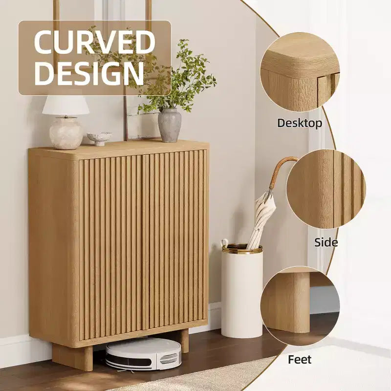 Meuble à chaussures Acekool 31,6 pouces avec porte nervurée, banc de rangement à 5 niveaux pour entrée