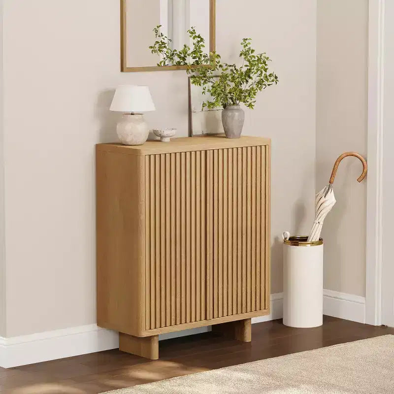 Meuble à chaussures Acekool 31,6 pouces avec porte nervurée, banc de rangement à 5 niveaux pour entrée