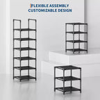 Étagère à chaussures métallique à 10 niveaux, range-chaussures haut et peu encombrant avec étagères en tissu amovibles pour placard, entrée, chambre à coucher