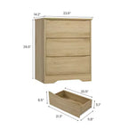 Commode haute en bois à 3 tiroirs, commode moderne avec rangement profond et plateau large, armoire de rangement longue pour chambre à coucher, salon, couloir et chambre d'enfant