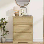 Commode haute en bois à 3 tiroirs, commode moderne avec rangement profond et plateau large, armoire de rangement longue pour chambre à coucher, salon, couloir et chambre d'enfant