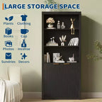 Bibliothèque haute à 5 niveaux avec portes et tiroir, 80 cm de large, étagère moderne autoportante, meuble de rangement réglable pour bureau à domicile ou salon