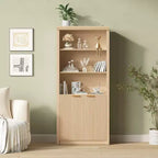Bibliothèque haute à 5 niveaux avec portes et tiroir, 80 cm de large, étagère moderne autoportante, meuble de rangement réglable pour bureau à domicile ou salon
