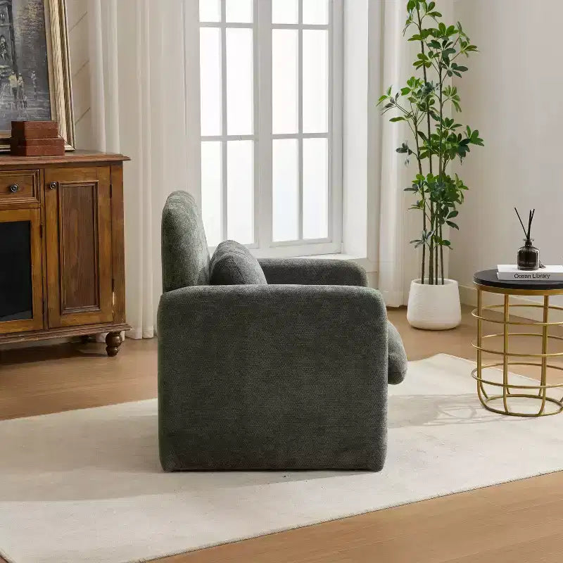 Chaise d'appoint rembourrée en chenille Nova GDFStudio
