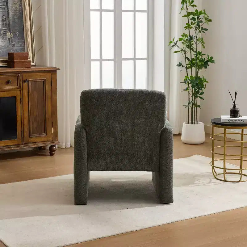 Chaise d'appoint rembourrée en chenille Nova GDFStudio