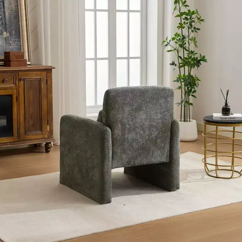 Chaise d'appoint rembourrée en chenille Nova GDFStudio