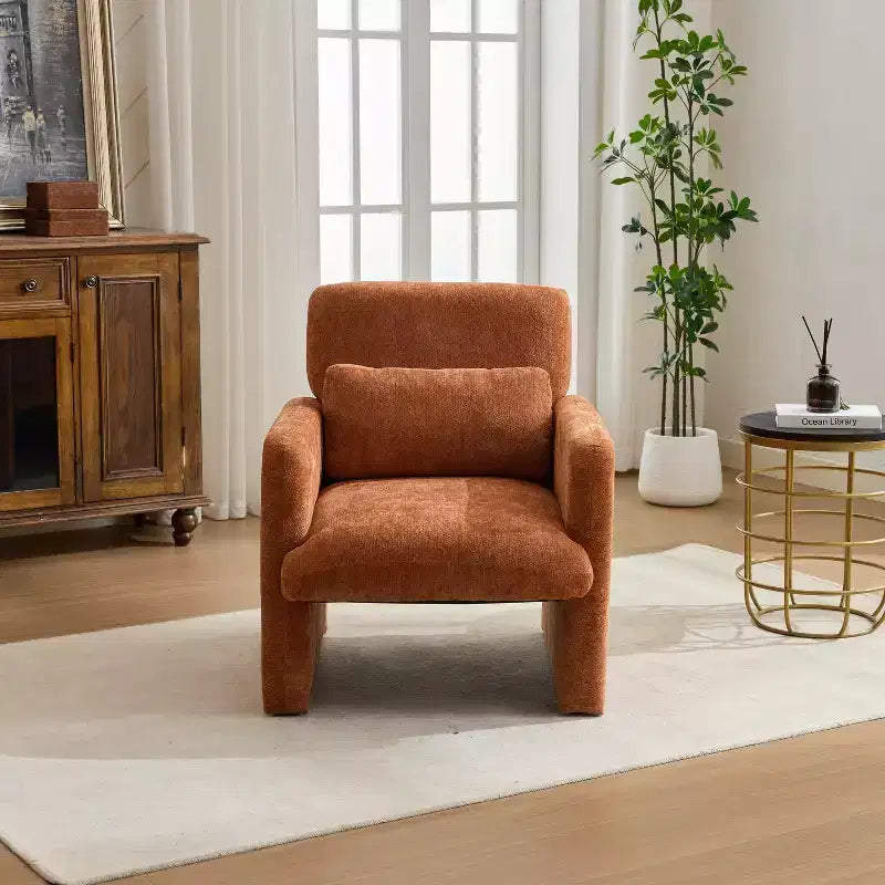 Chaise d'appoint rembourrée en chenille Nova GDFStudio