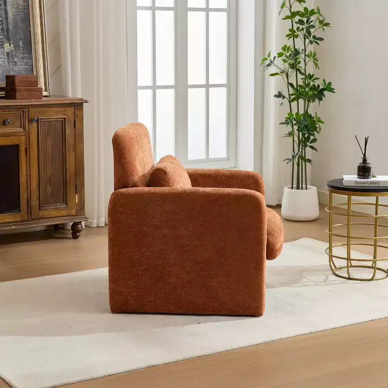 Chaise d'appoint rembourrée en chenille Nova GDFStudio
