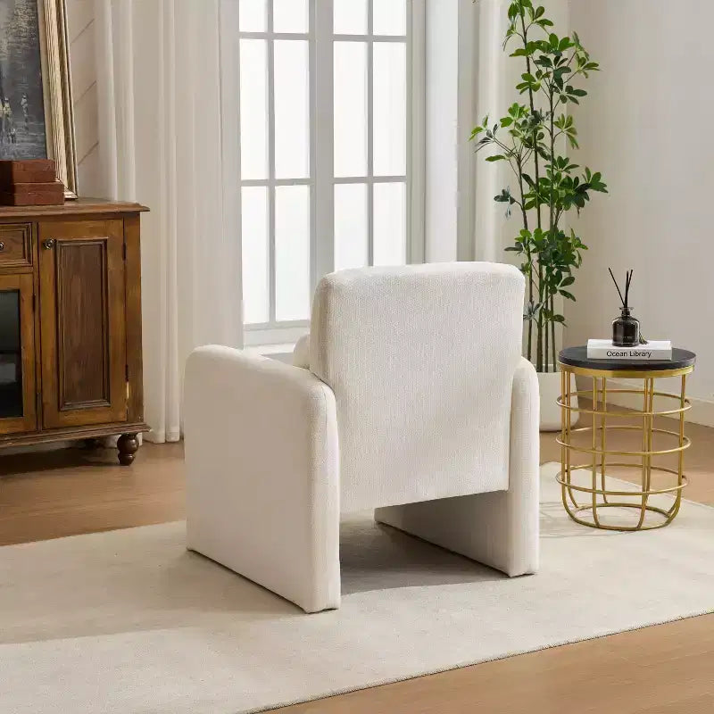 Chaise d'appoint rembourrée en chenille Nova GDFStudio