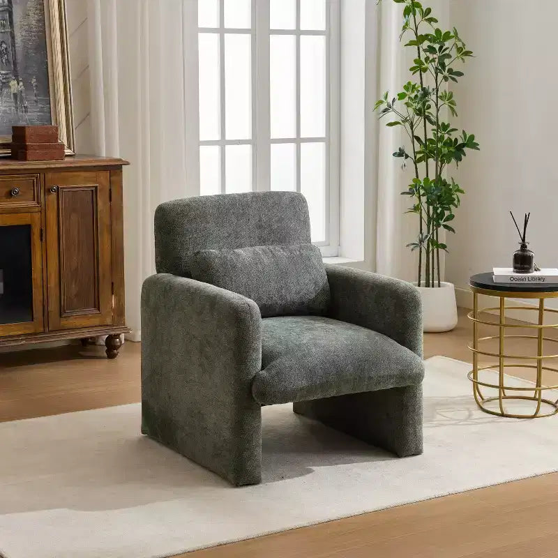 Chaise d'appoint rembourrée en chenille Nova GDFStudio