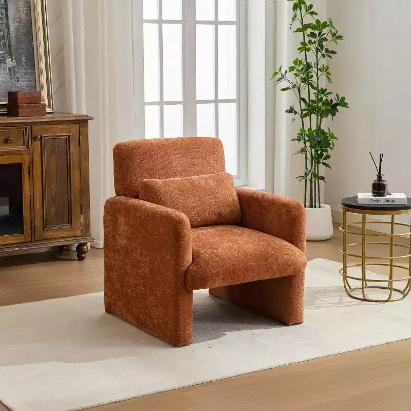 Chaise d'appoint rembourrée en chenille Nova GDFStudio