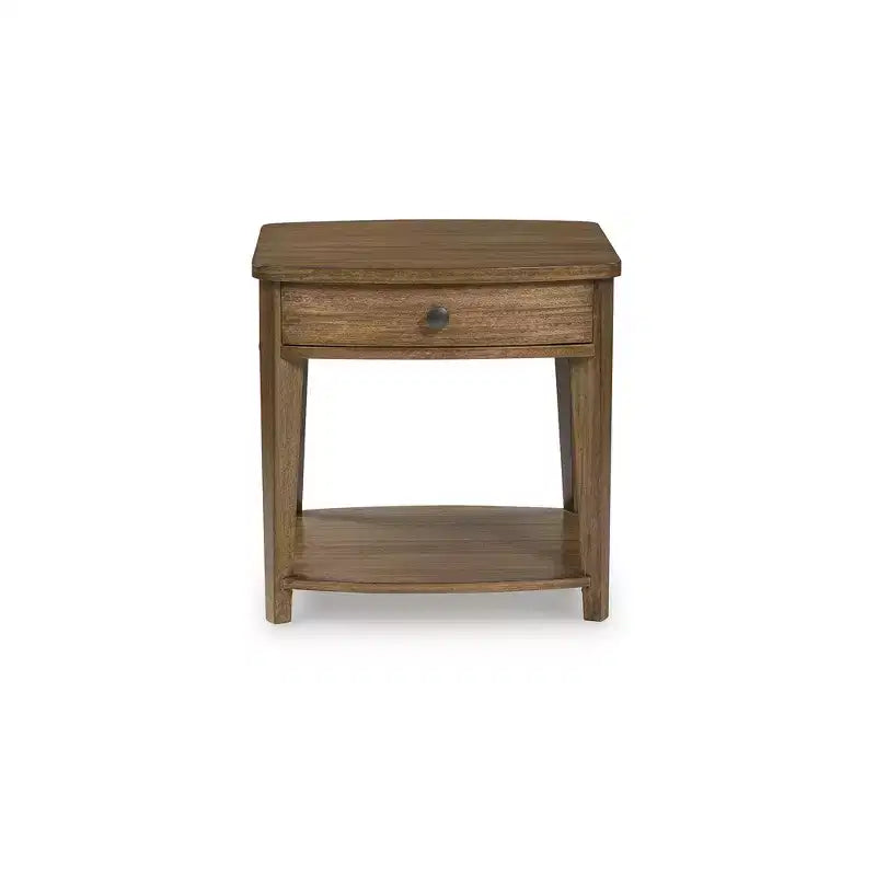 Table d'appoint rectangulaire Signature Design by Ashley Burkbyer avec tiroir et étagère inférieure, finition marron