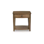 Table d'appoint rectangulaire Signature Design by Ashley Burkbyer avec tiroir et étagère inférieure, finition marron