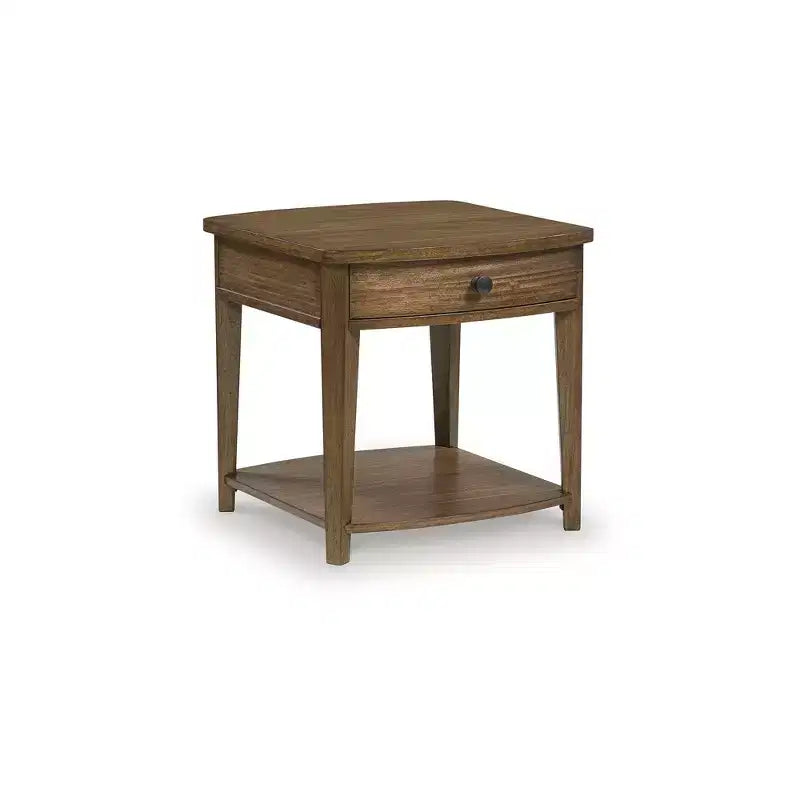 Table d'appoint rectangulaire Signature Design by Ashley Burkbyer avec tiroir et étagère inférieure, finition marron