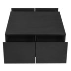 Table basse carrée Whisen en bois avec 4 tiroirs de rangement, finition classique pour salon
