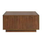 Table basse carrée Whisen en bois avec 4 tiroirs de rangement, finition classique pour salon