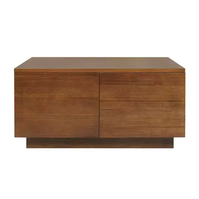 Table basse carrée Whisen en bois avec 4 tiroirs de rangement, finition classique pour salon