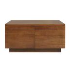 Table basse carrée Whisen en bois avec 4 tiroirs de rangement, finition classique pour salon