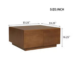 Table basse carrée Whisen en bois avec 4 tiroirs de rangement, finition classique pour salon