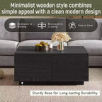Table basse carrée Whisen en bois avec 4 tiroirs de rangement, finition classique pour salon