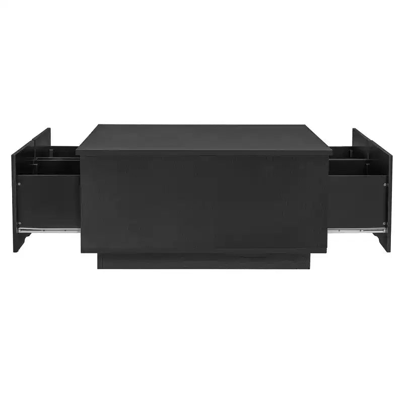 Table basse carrée Whisen en bois avec 4 tiroirs de rangement, finition classique pour salon
