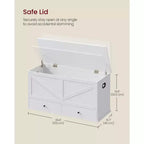 VASAGLE Coffre de Rangement, Banc de Rangement avec 2 Tiroirs en Tissu, Style Ferme, 40 x 100 x 50.5 cm
