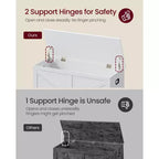VASAGLE Coffre de Rangement, Banc de Rangement avec 2 Tiroirs en Tissu, Style Ferme, 40 x 100 x 50.5 cm
