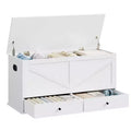 VASAGLE Storage Chest, Storage Bench with 2 Fabric Drawers, Farmhouse Style, 15.7 x 39.4 x 19.9 Inches