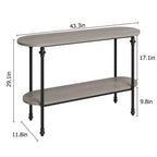 Console d'entrée, table de canapé étroite en bois à 2 niveaux avec étagère de rangement pour salon, entrée