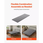 VEVOR Planche Bunkie pleine taille, lattes de lit de 3,8 cm avec tissu Oxford 200D, support de matelas en bois pour lit pleine taille, gris