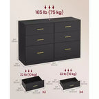 VASAGLE Collection CUSTOS - Commode pour chambre, meuble de rangement pour dressing, style moderne, meuble TV pour salon, 6 tiroirs