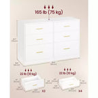 VASAGLE Collection CUSTOS - Commode pour chambre, meuble de rangement pour dressing, style moderne, meuble TV pour salon, 6 tiroirs