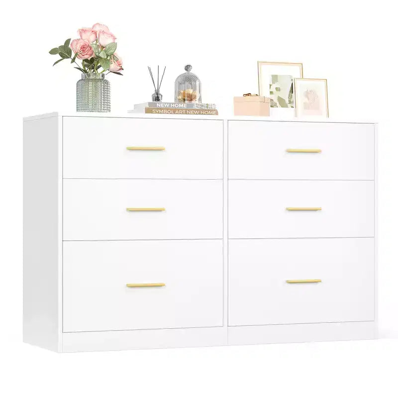 VASAGLE CUSTOS Collection - Dresser for Bedroom, Chest of Drawers for Closet, Modern Style, TV Stand for Living Room, 6 Drawers