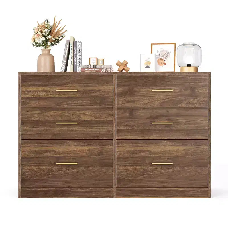 VASAGLE Collection CUSTOS - Commode pour chambre, meuble de rangement pour dressing, style moderne, meuble TV pour salon, 6 tiroirs