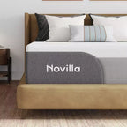 Novilla Matelas en Mousse à Mémoire de Forme Gel Rafraîchissant, Moyennement Ferme, 10/12/14 Pouces, Livré dans une Boîte, pour Soulager la Pression