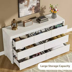 Acekool Commode à 7 Tiroirs Large pour Chambre, Salon ou Entrée, en Bois, Organisateur de Rangement, Fini Blanc Moderne