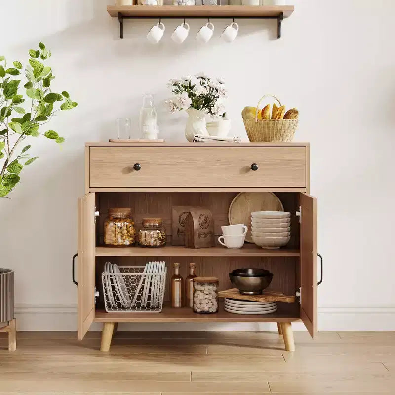 Bibliothèque autoportante en bois avec armoire de rangement, portes et tiroirs, étagère de présentation de 183,9 cm pour salon, chambre, bureau à domicile, cuisine
