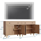 Bibliothèque autoportante en bois avec armoire de rangement, portes et tiroirs, étagère de présentation de 183,9 cm pour salon, chambre, bureau à domicile, cuisine