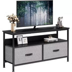 50 Inch Modern TV Stand, Spacious Drawers and Open Shelves, Sleek and Compact Design for Living Room/Bedroom, Ideal for Small Spaces