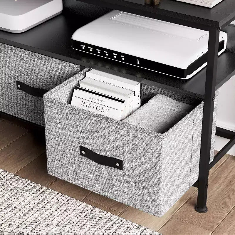 Meuble TV Moderne de 127 cm, Tiroirs Spacieux et Étagères Ouvertes, Design Élégant et Compact pour Salon/Chambre, Idéal pour les Petits Espaces