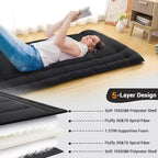 Matelas Futon, Matelas de sol pliable Tatami, Matelas de sol enroulable, Tapis de jeu pour enfants, Lit de sol pour dortoir ou invités.