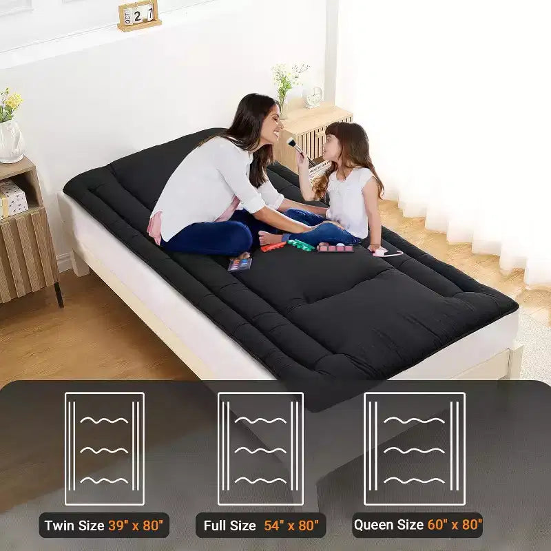 Matelas Futon, Matelas de sol pliable Tatami, Matelas de sol enroulable, Tapis de jeu pour enfants, Lit de sol pour dortoir ou invités.
