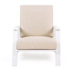 Chaise longue d'extérieur FurnitureR avec coussin, fauteuil de jardin moderne avec cadre solide, chaise d'appoint de terrasse confortable pour patio, jardin et balcon