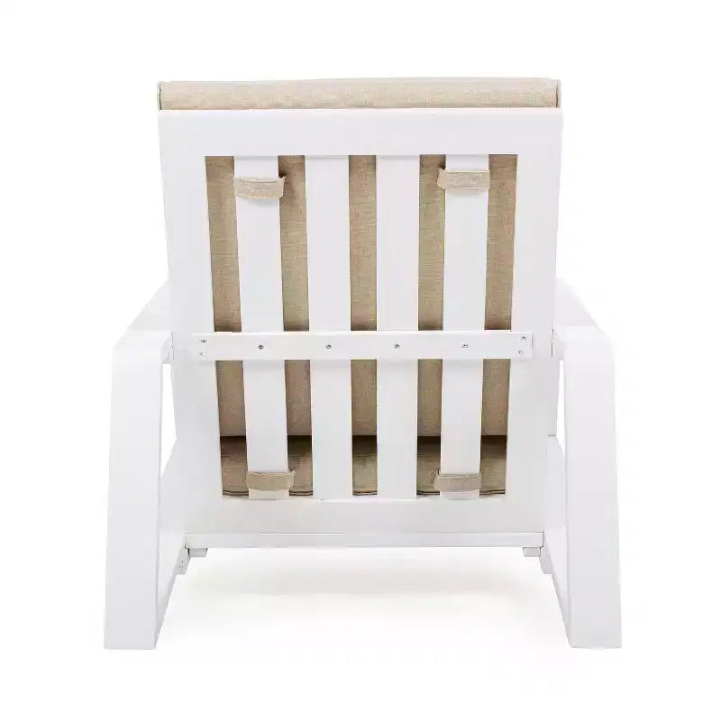 Chaise longue d'extérieur FurnitureR avec coussin, fauteuil de jardin moderne avec cadre solide, chaise d'appoint de terrasse confortable pour patio, jardin et balcon
