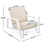 Chaise longue d'extérieur FurnitureR avec coussin, fauteuil de jardin moderne avec cadre solide, chaise d'appoint de terrasse confortable pour patio, jardin et balcon