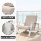 Chaise longue d'extérieur FurnitureR avec coussin, fauteuil de jardin moderne avec cadre solide, chaise d'appoint de terrasse confortable pour patio, jardin et balcon