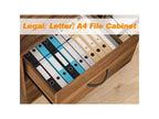 Meuble de classement à 2 tiroirs pour dossiers de format lettre/légal/A4, avec prise de courant, lumières LED et étagère ouverte pour la maison/le bureau, rangement pour imprimante et destructeur de documents