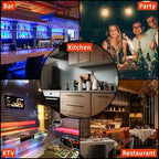 Étagère de présentation de bouteilles d'alcool à LED de 152 cm, 3 niveaux, acrylique, RVB multicolore, murale, avec télécommande et contrôle par application, pour rangement de bar à domicile/commercial