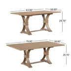 Christopher Knight Home Lyra, ensemble de salle à manger contemporain 7 pièces en hévéa tapissé, avec table à manger extensible